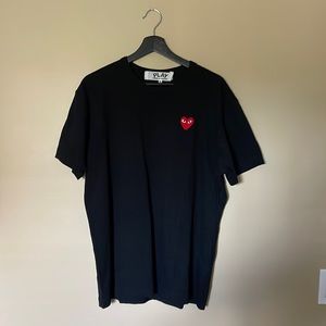 Comme des Garçons Play Tshirt With Heart Logo in Black
